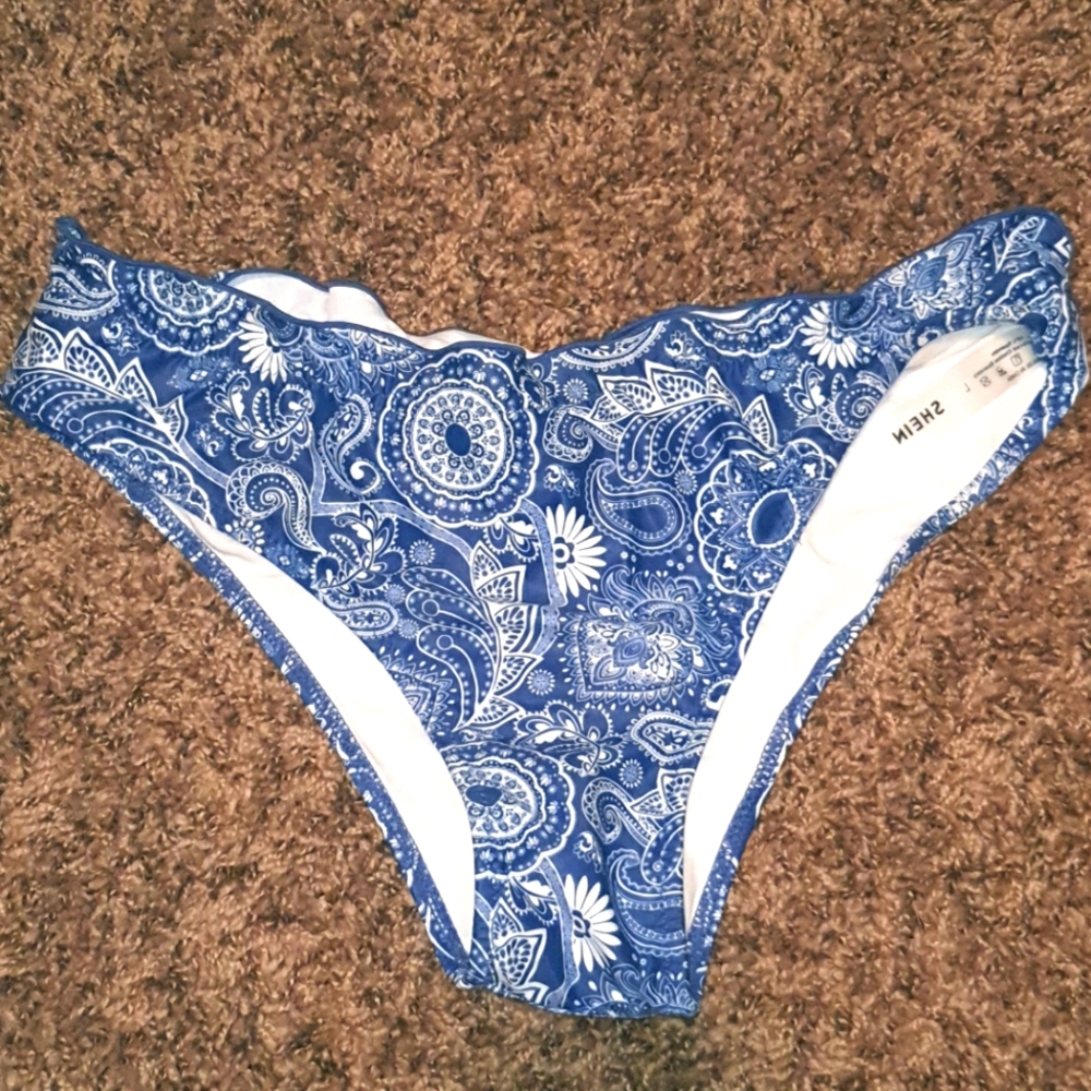 Blue Bandana Bikini Swim Bottom and Top